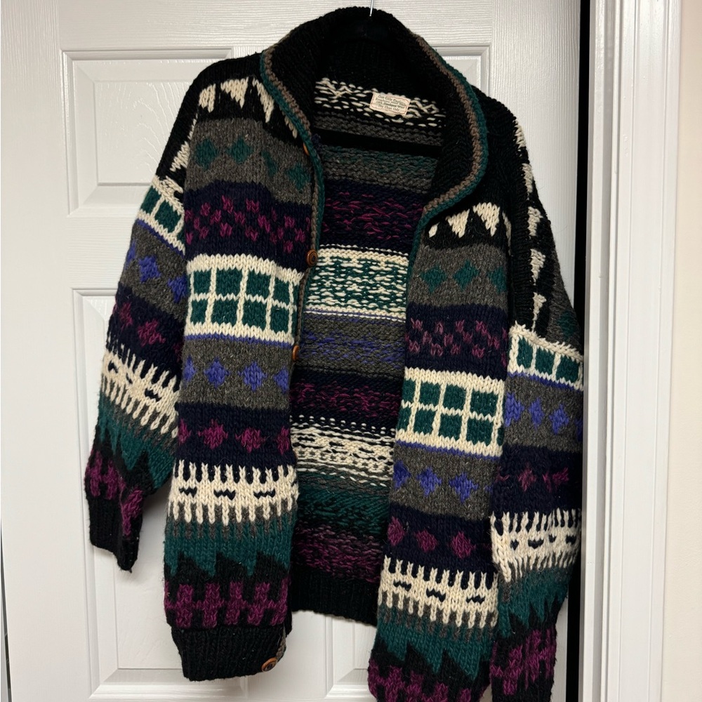 Vintage Sue Dille designs, 100 percent hand made and hand spun wool sweater